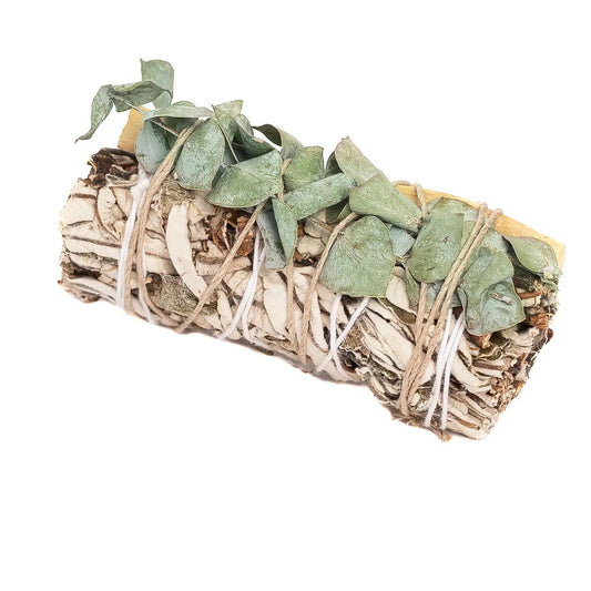 4" Yerba Santa, Eucalyptus, and Palo Santo Wrapped Bundle